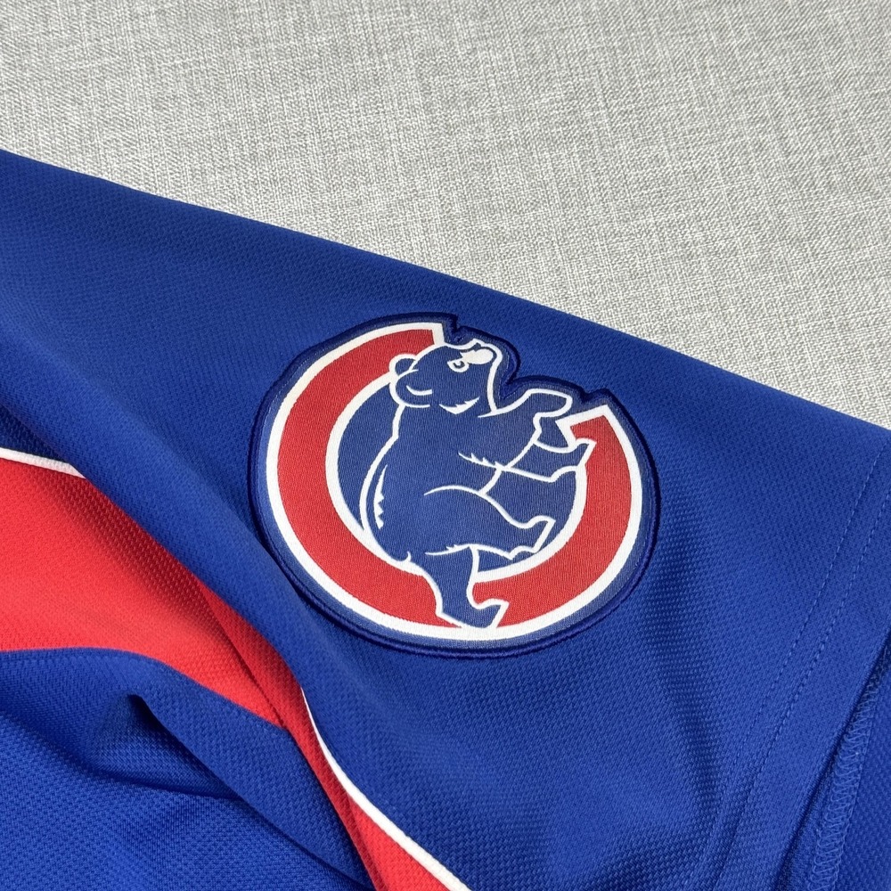 Majestic Chicago Cubs Jersey Mens L Blue MLB Baseball Button Front‎ Authentic 6 - Picture 10 of 12